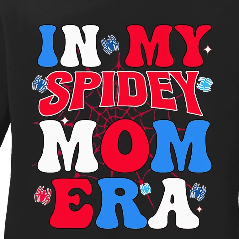 Groovy Mama And Daddy Spidey Mom In My Mom Era Ladies Long Sleeve Shirt