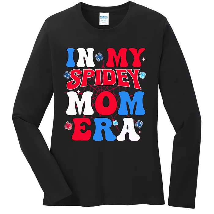 Groovy Mama And Daddy Spidey Mom In My Mom Era Ladies Long Sleeve Shirt