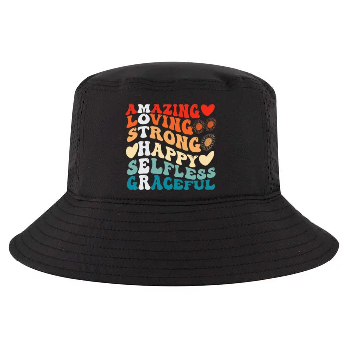 Groovy Mother Amazing Loving Strong Happy Selfless Graceful Cool Comfort Performance Bucket Hat