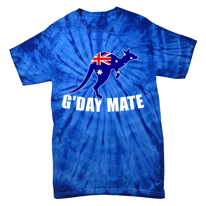 G'day Mate Australia Flag Kangaroo Meaningful Gift Tie-Dye T-Shirt