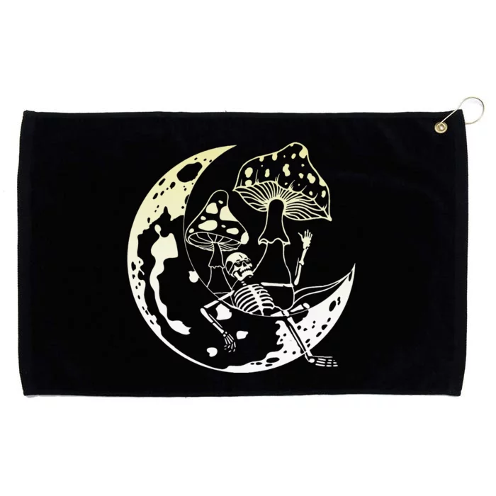 Goblincore Moon Aesthetic Mushroom Skeleton Grommeted Golf Towel