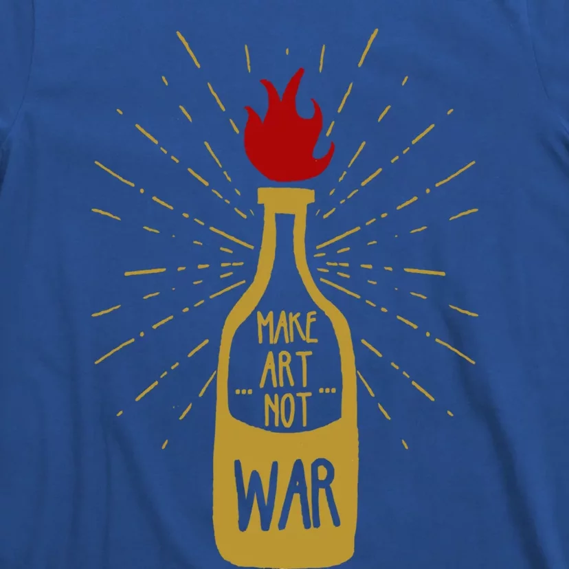 Grunge Make Art Not War Flaming Molotov Cocktail Gift T-Shirt