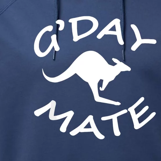 GDay Mate Australian Australia Land Down Under Performance Fleece Hoodie