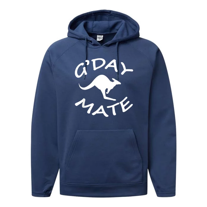 GDay Mate Australian Australia Land Down Under Performance Fleece Hoodie