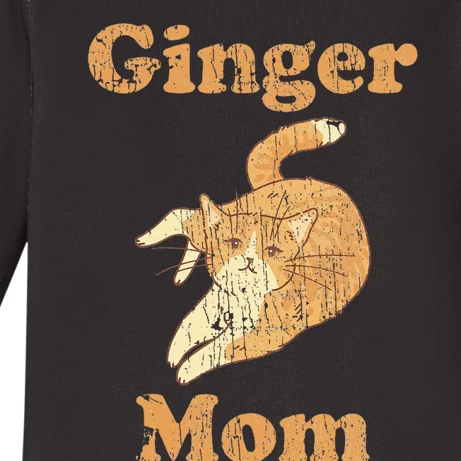 Ginger Mom Adorable Cat Feline Lover Cat Mom Baby Long Sleeve Bodysuit