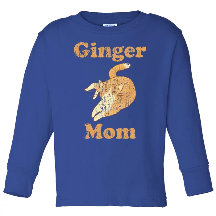 Ginger Mom Adorable Cat Feline Lover Toddler Long Sleeve Shirt