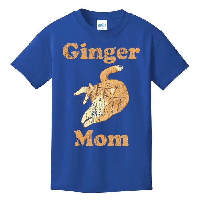 Ginger Mom Adorable Cat Feline Lover Kids T-Shirt