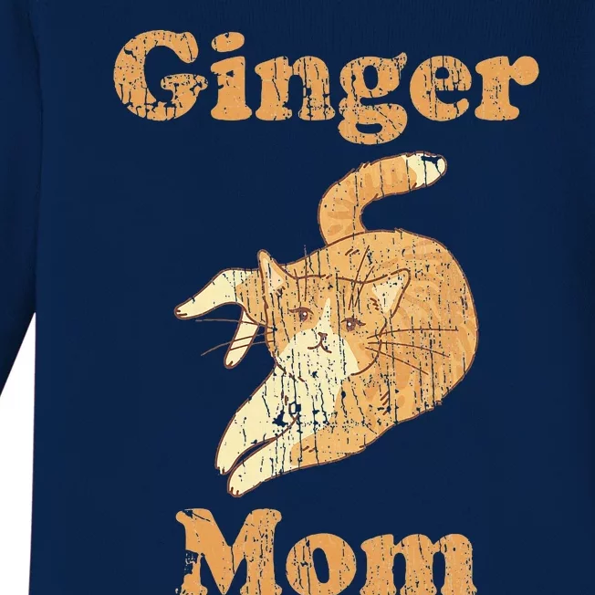 Ginger Mom Adorable Cat Feline Lover Baby Long Sleeve Bodysuit