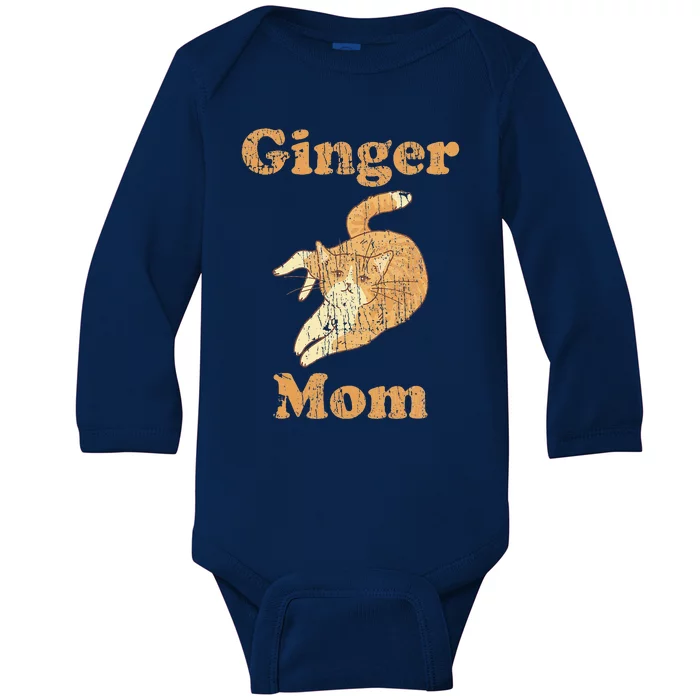 Ginger Mom Adorable Cat Feline Lover Baby Long Sleeve Bodysuit