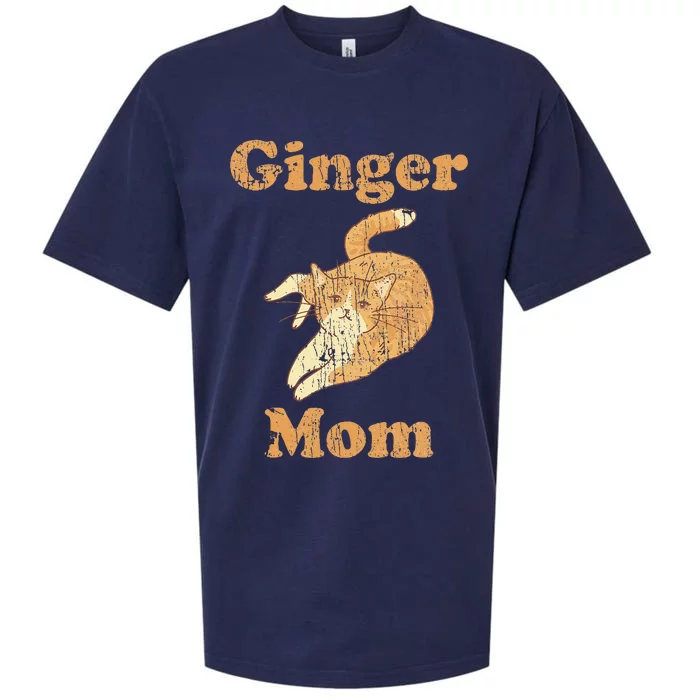 Ginger Mom Adorable Cat Feline Lover Sueded Cloud Jersey T-Shirt