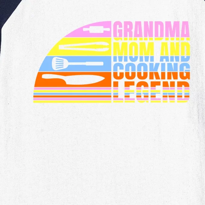 Grandma Mom And Cooking Legend Cook Cooking And Chef Gift Baseball Sleeve Shirt