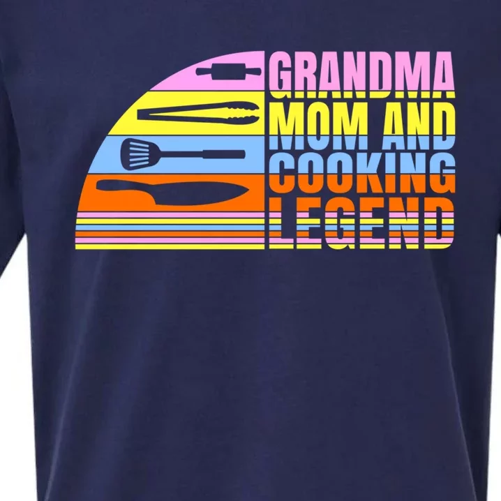 Grandma Mom And Cooking Legend Cook Cooking And Chef Gift Sueded Cloud Jersey T-Shirt