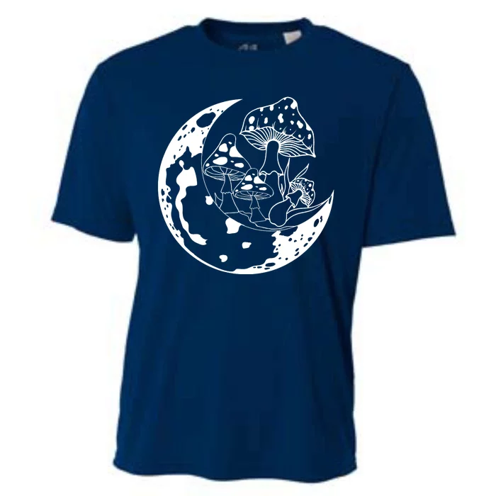 Goblincore Moon Aesthetic Dark Academia Mushroom Cooling Performance Crew T-Shirt