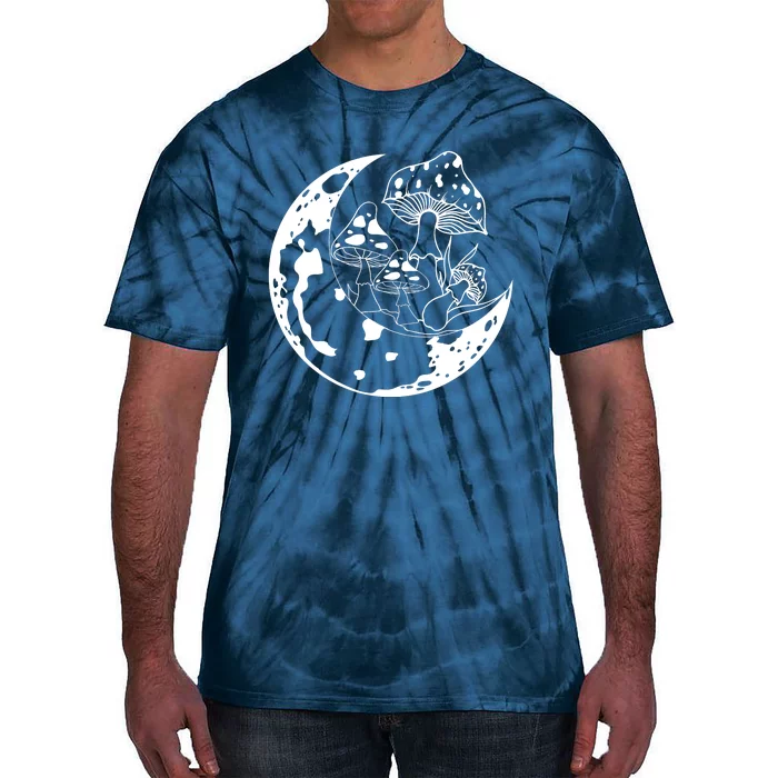 Goblincore Moon Aesthetic Dark Academia Mushroom Tie-Dye T-Shirt