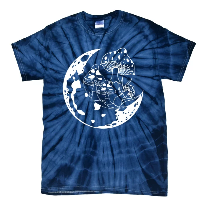 Goblincore Moon Aesthetic Dark Academia Mushroom Tie-Dye T-Shirt