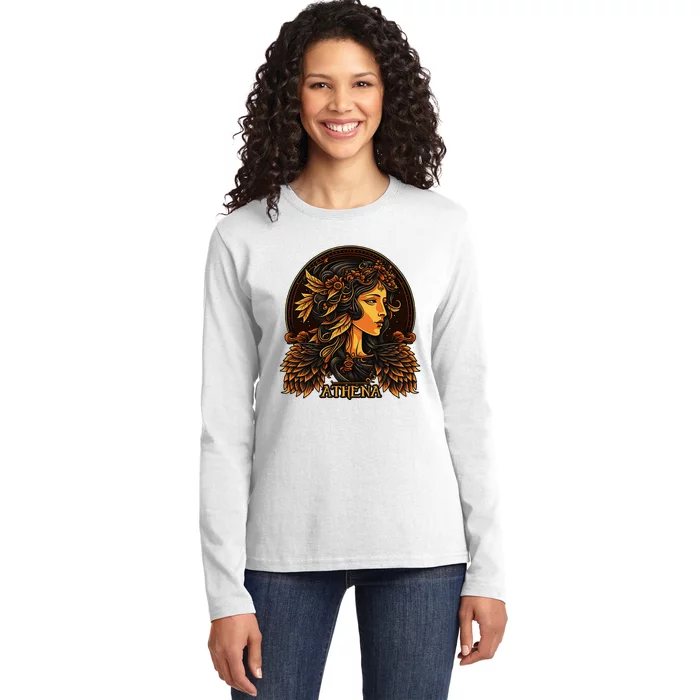 Greek Mythology Ancient Goddess Athena Olympian Deity Ladies Long Sleeve Shirt