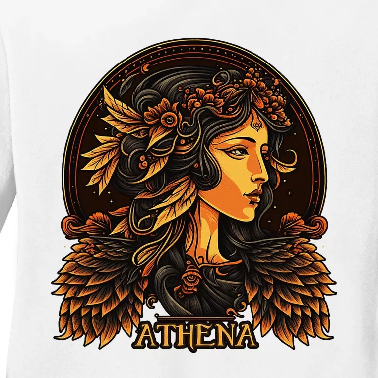 Greek Mythology Ancient Goddess Athena Olympian Deity Ladies Long Sleeve Shirt