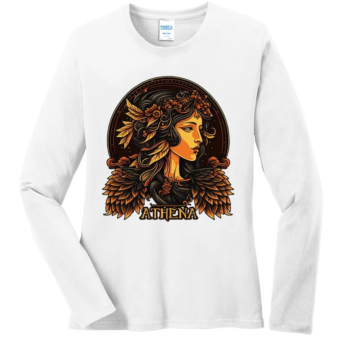 Greek Mythology Ancient Goddess Athena Olympian Deity Ladies Long Sleeve Shirt