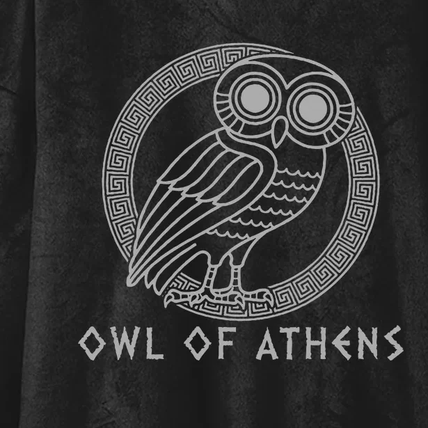 Greek Mythology Athena Owl Of Athens Hooded Wearable Blanket