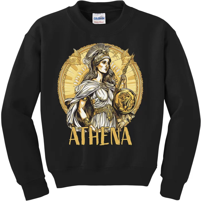 Greek Mythology Athena The Goddess Of Wisdom And War Kids Sweatshirt