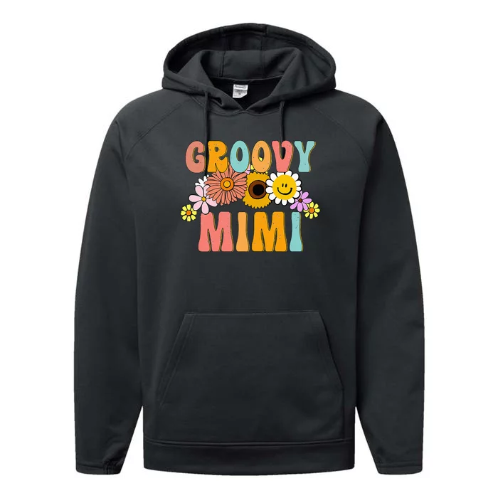 Groovy Mimi Birthday Family Matching Groovy Retro Mimi Performance Fleece Hoodie