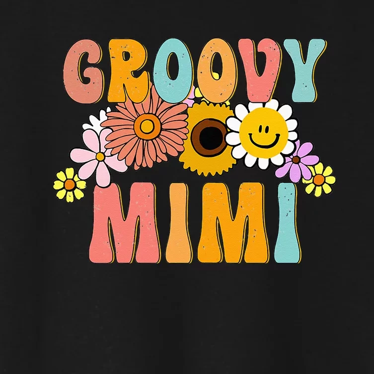 Groovy Mimi Birthday Family Matching Groovy Retro Mimi Women's Crop Top Tee