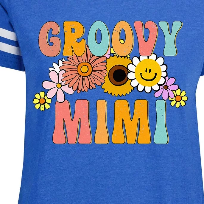 Groovy Mimi Birthday Family Matching Groovy Retro Mimi Enza Ladies Jersey Football T-Shirt