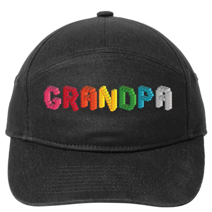 Grandpa Master Builder Building Bricks Blocks Family Set 7-Panel Snapback Hat