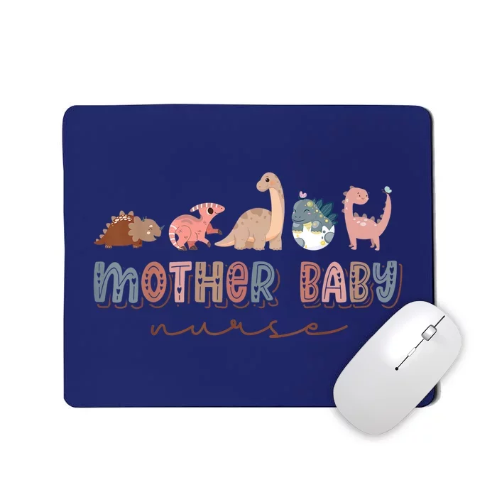 Groovy Mother Baby Nurse Postpartum Nursing Cute Dinosaur Mousepad