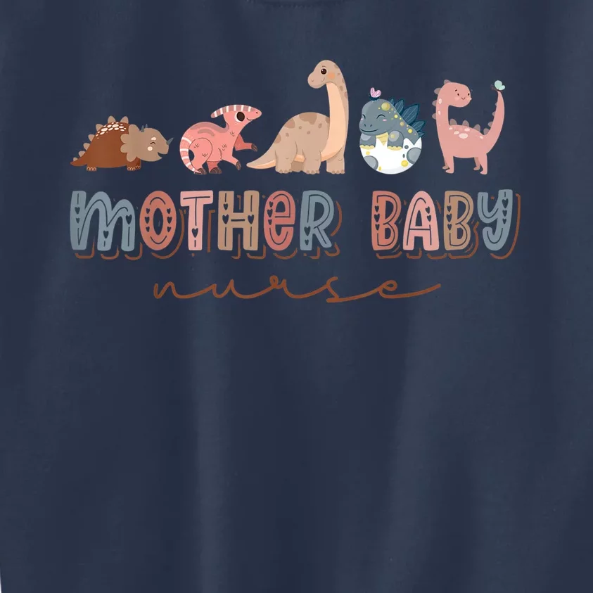 Groovy Mother Baby Nurse Postpartum Nursing Cute Dinosaur Kids Sweatshirt