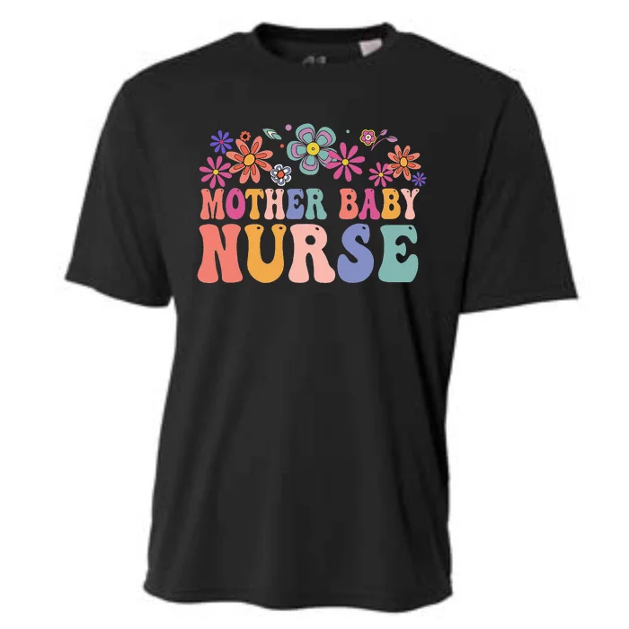 Groovy Mother Baby Nurse Postpartum Postpartum Nursing Cooling Performance Crew T-Shirt