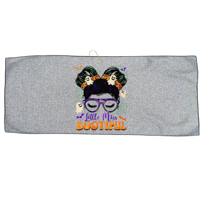 Groovy Messy Bun Bootiful Halloween Boo Ghost Gift Large Microfiber Waffle Golf Towel