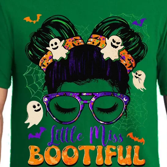 Groovy Messy Bun Bootiful Halloween Boo Ghost Gift Pajama Set