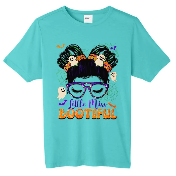 Groovy Messy Bun Bootiful Halloween Boo Ghost Gift ChromaSoft Performance T-Shirt