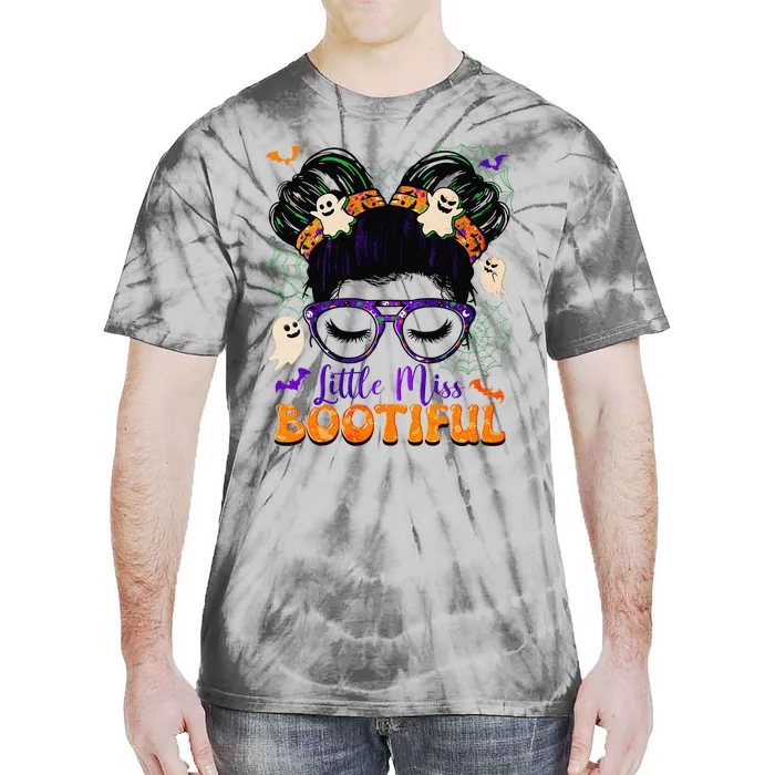 Groovy Messy Bun Bootiful Halloween Boo Ghost Gift Tie-Dye T-Shirt