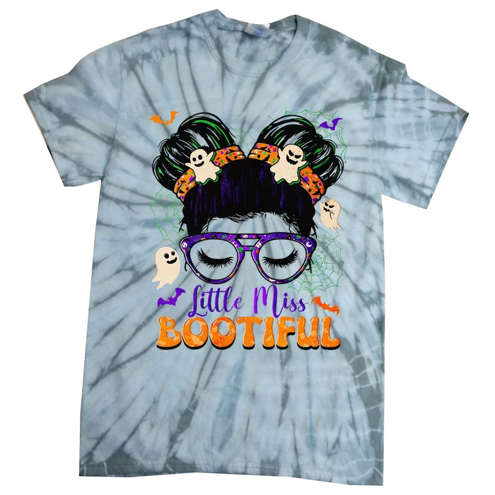 Groovy Messy Bun Bootiful Halloween Boo Ghost Gift Tie-Dye T-Shirt