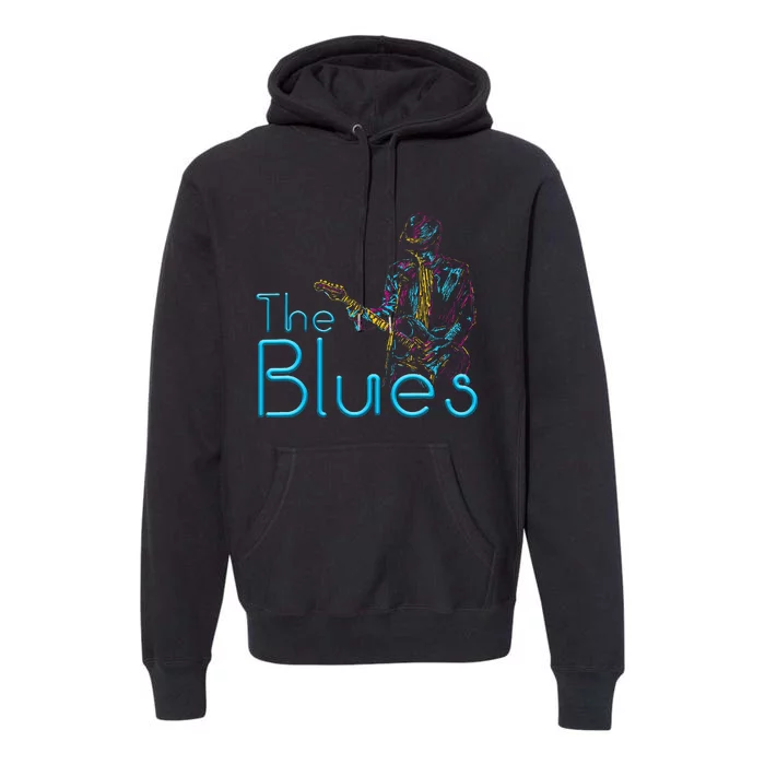 Guitarist Musician Blues Guitar Vintage Blues Music Lover Premium Hoodie