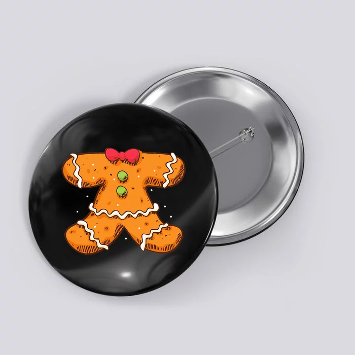 Gingerbread Man Body Costume Christmas Xmas Art Button