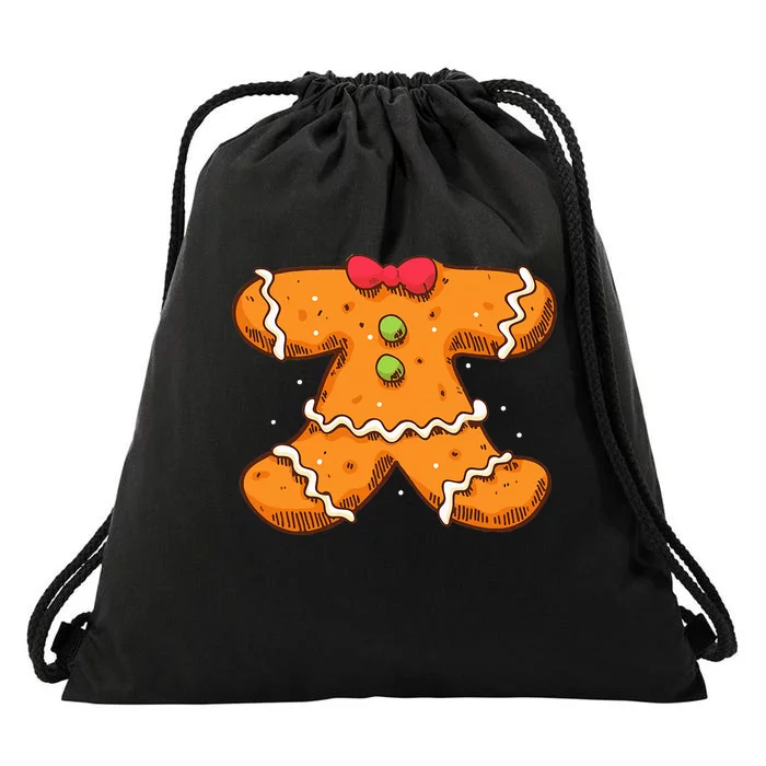 Gingerbread Man Body Costume Christmas Xmas Art Drawstring Bag