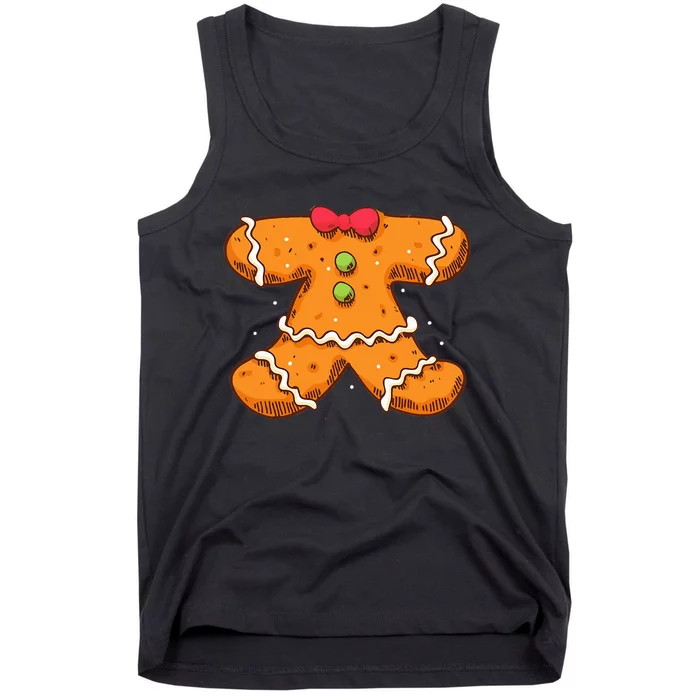 Gingerbread Man Body Costume Christmas Xmas Art Tank Top