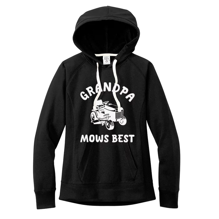 Grandpa Mows Best Lawn Mowing Mower Gardening Landscaping Women's Fleece Hoodie