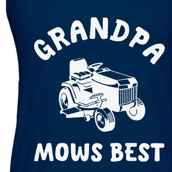 Grandpa Mows Best Lawn Mowing Mower Gardening Landscaping Ladies Essential Flowy Tank