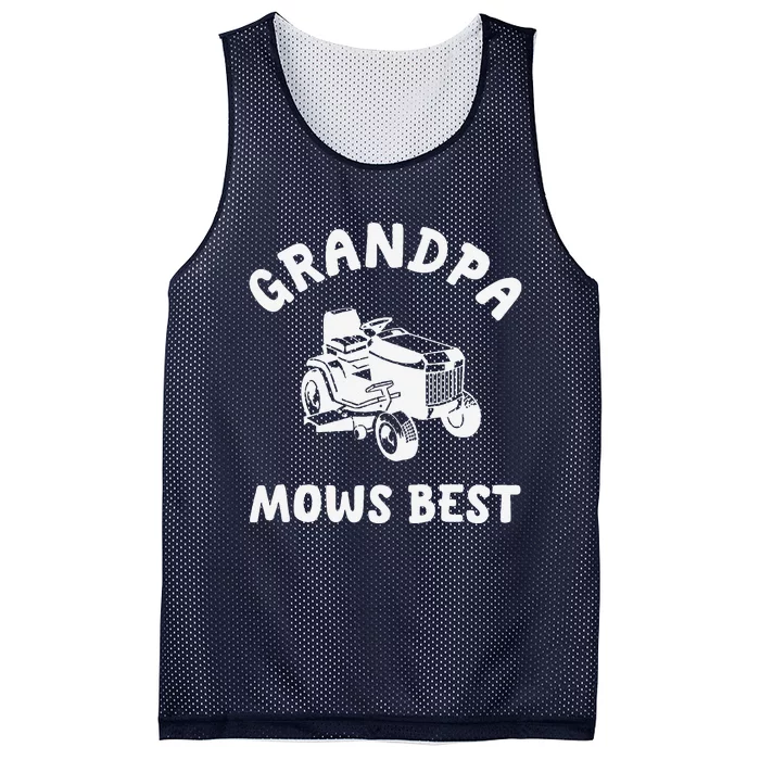 Grandpa Mows Best Lawn Mowing Mower Gardening Landscaping Mesh Reversible Basketball Jersey Tank