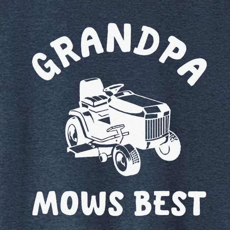 Grandpa Mows Best Lawn Mowing Mower Gardening Landscaping Women's Crop Top Tee