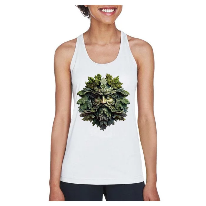 Green Man Botanical Greenman Women's Racerback Tank