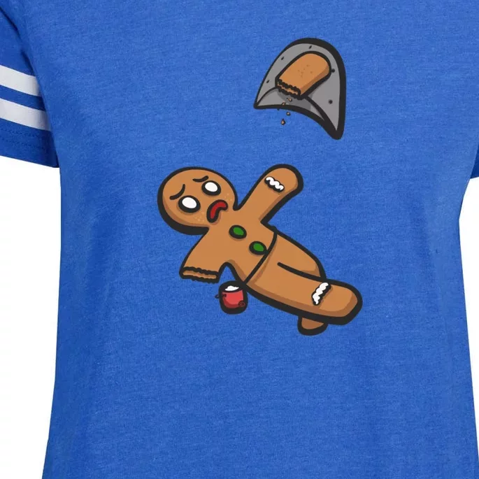 Gingerbread Man Bouldering Enza Ladies Jersey Football T-Shirt