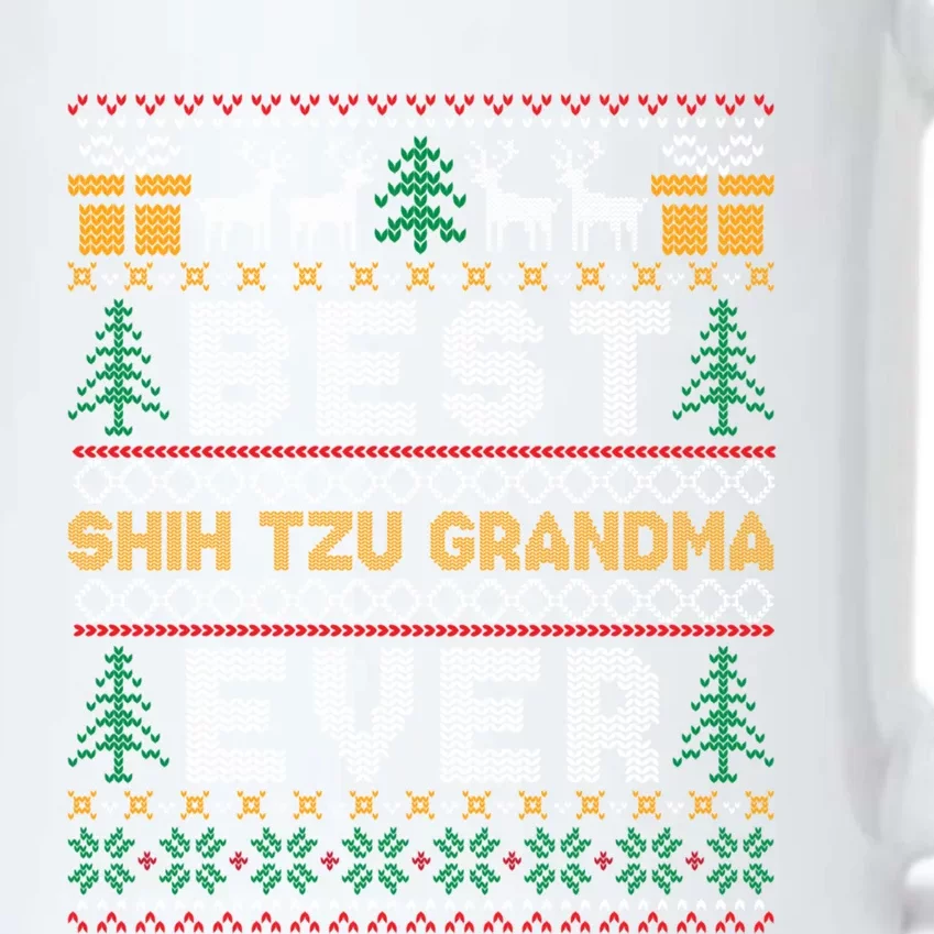 Group Matching Best Shih Tzu Grandma Ever Ugly Xmas Sweater Funny Gift Black Color Changing Mug