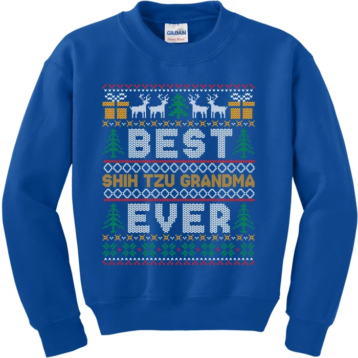 Group Matching Best Shih Tzu Grandma Ever Ugly Xmas Sweater Funny Gift Kids Sweatshirt