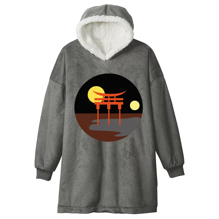 Gay Male Bear Pride Japanese Torii Gate Asian Lgbtq Hooded Wearable Blanket