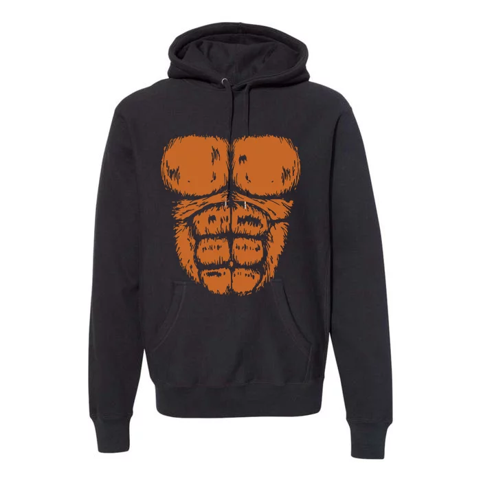 Gorilla Monkey Belly Chest Costume Diy Halloween Premium Hoodie